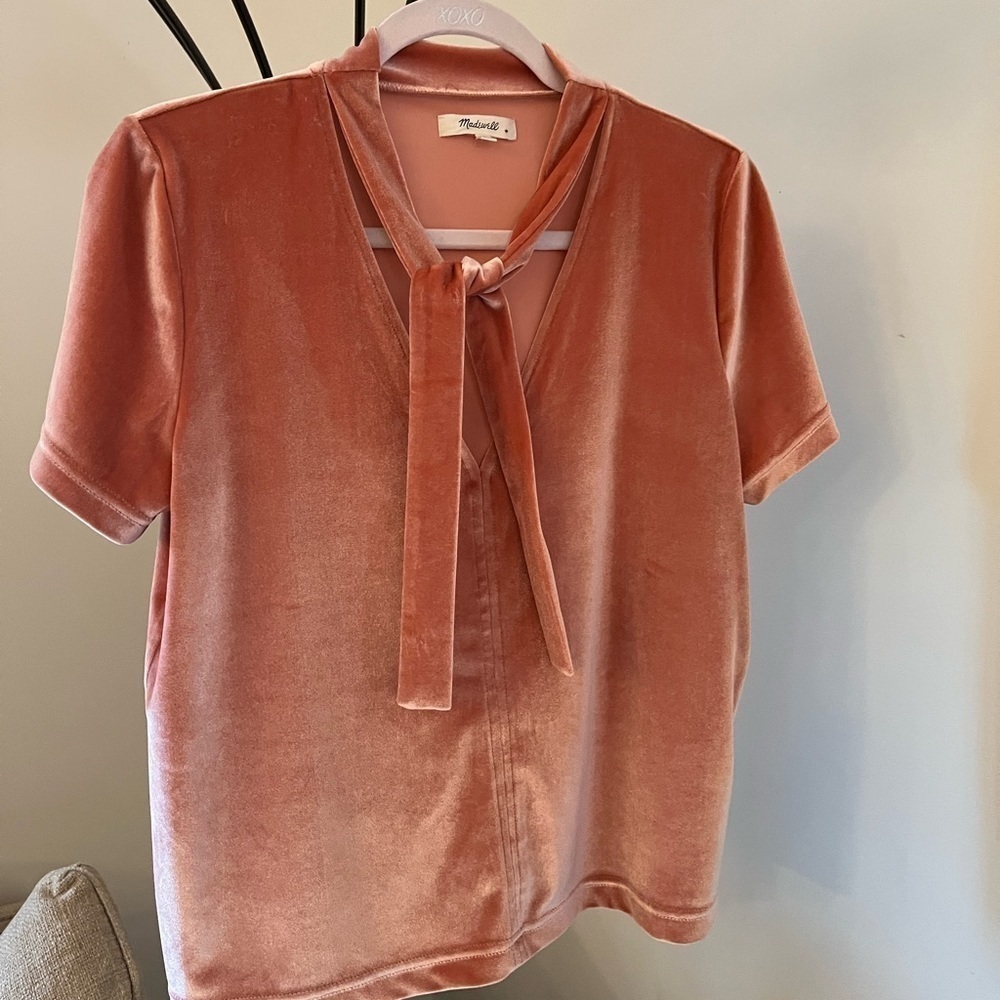 MADEWELL Tie-Neck Velvet Top - Picture 8 of 9